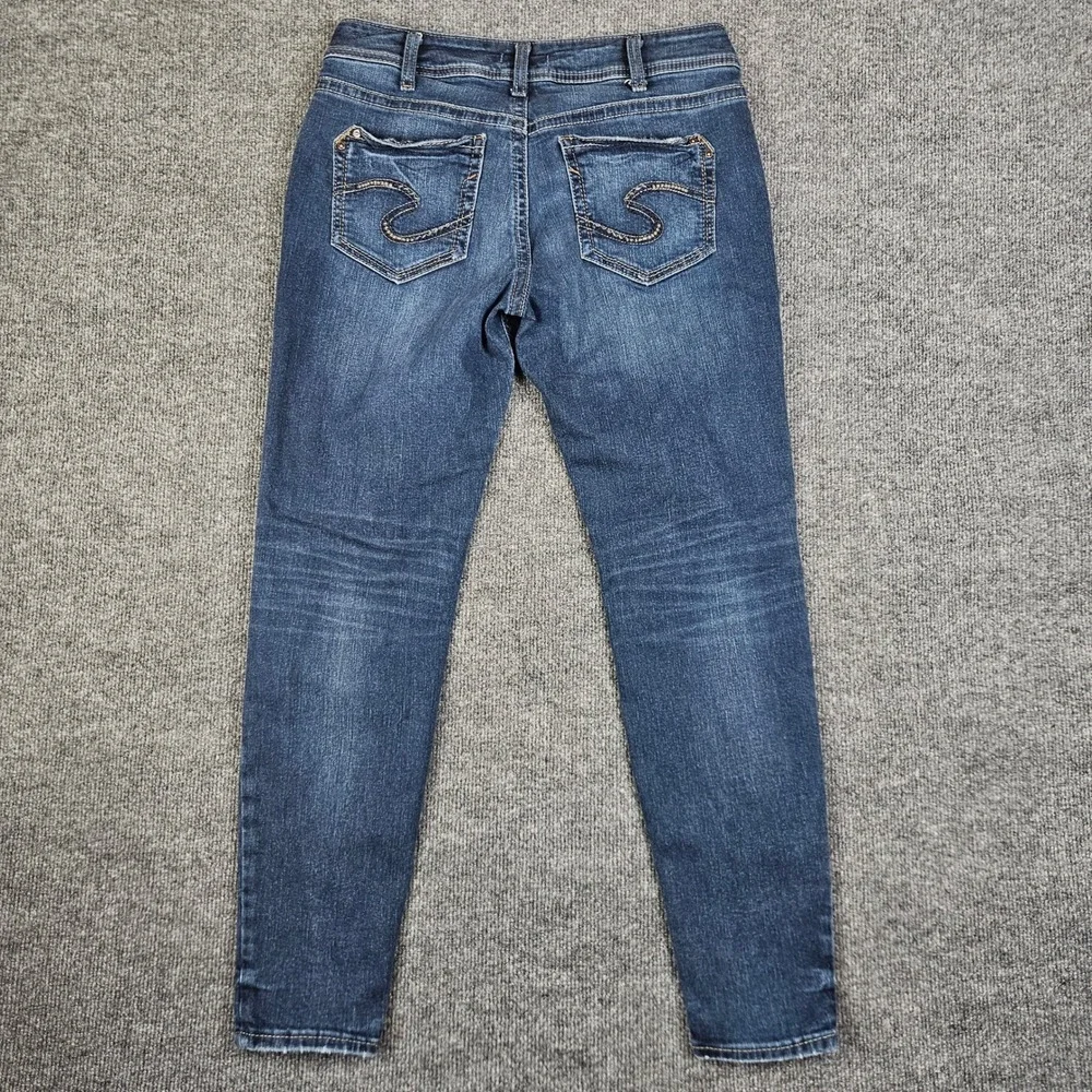 Silver Suki Skinny Jeans Women's 32 Dark Wash Mid Rise Denim Stretch Blue Casual